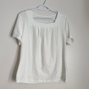 White Eyelet Women Top